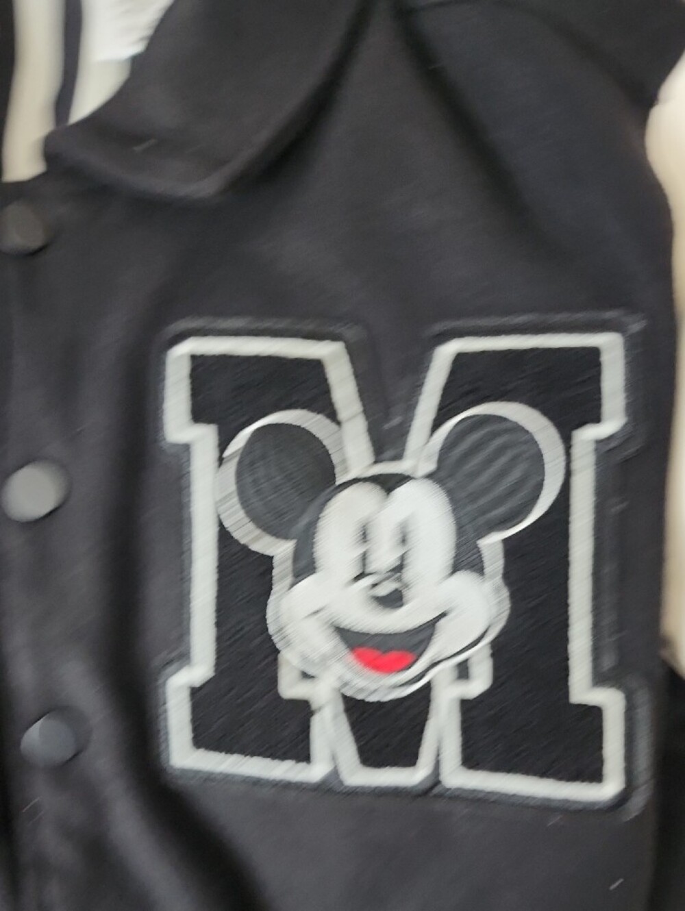Viral Costco Disney Black and Cream Mickey Varsity Jacket for Men And Women - Picture 3 of 13